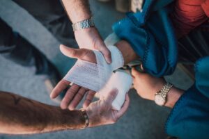 bandaged hand